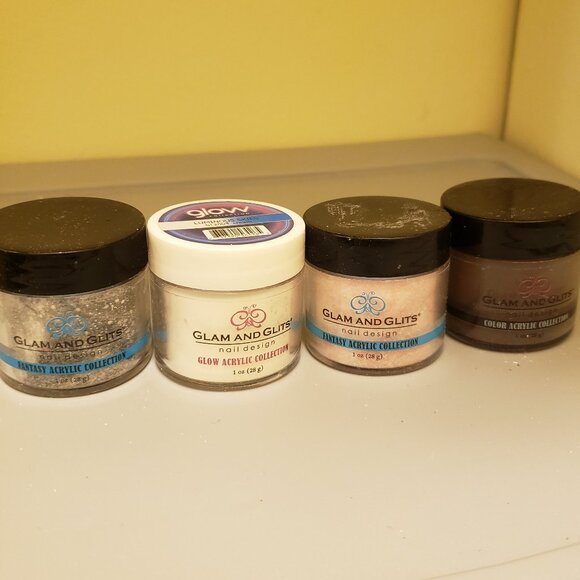 Lot of 4 Glam and Glits Acrylic Nail Powder - Picture 1 of 2